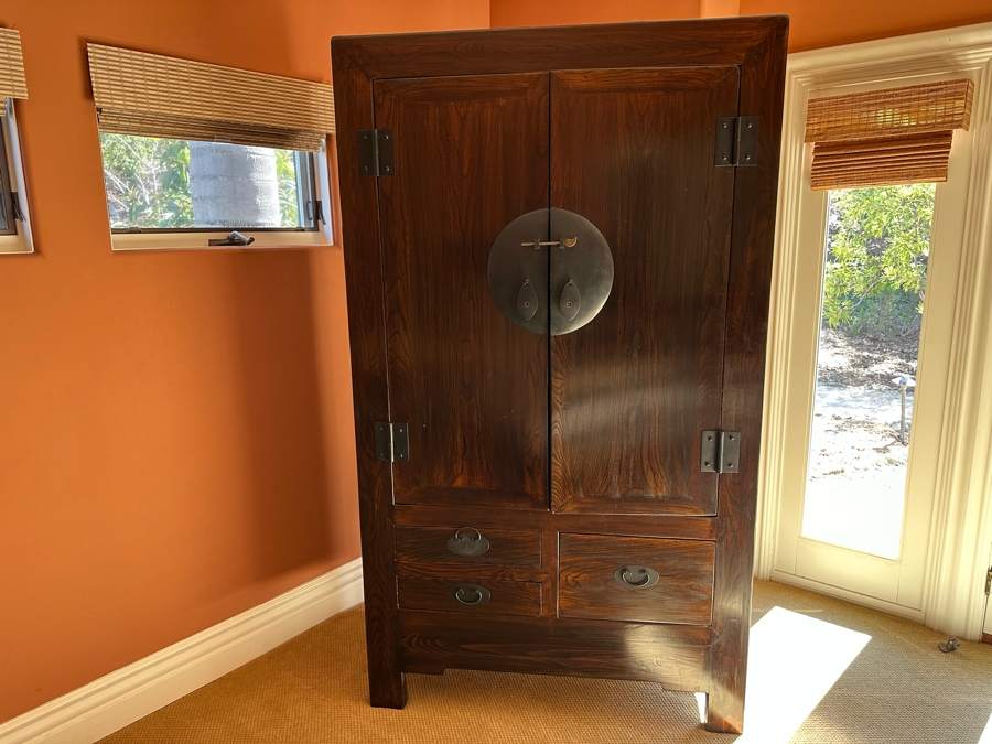 Wooden Chinoiserie Armoire Cabinet 43W X 24D X 78.5H [Photo 1]