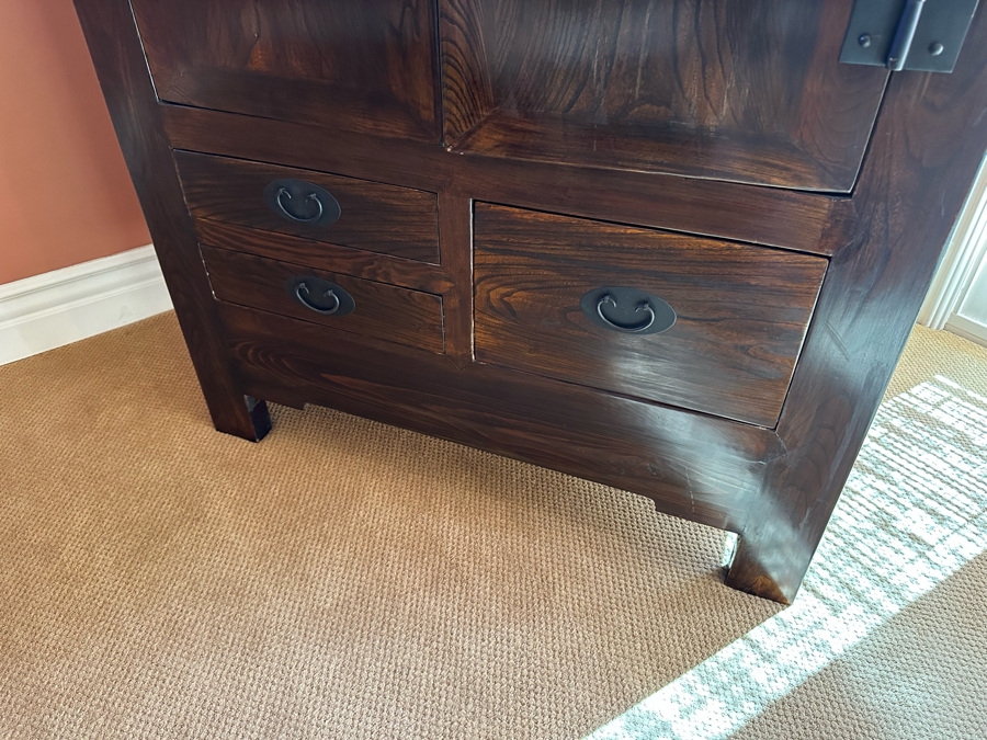 Wooden Chinoiserie Armoire Cabinet 43W X 24D X 78.5H [Photo 11]