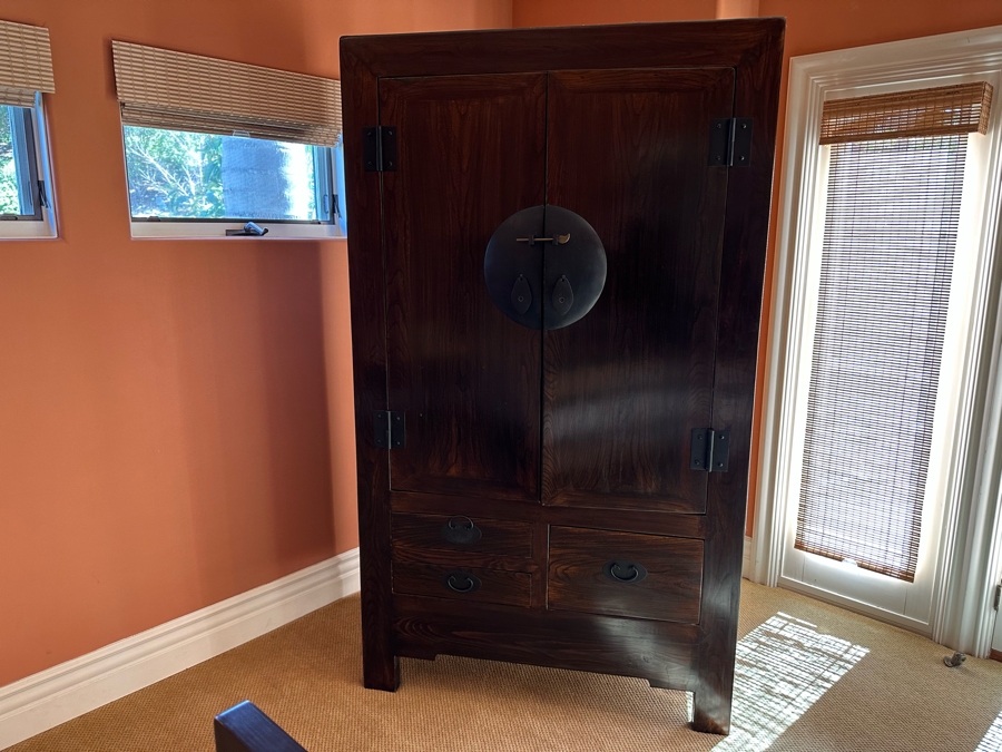 Wooden Chinoiserie Armoire Cabinet 43W X 24D X 78.5H [Photo 5]