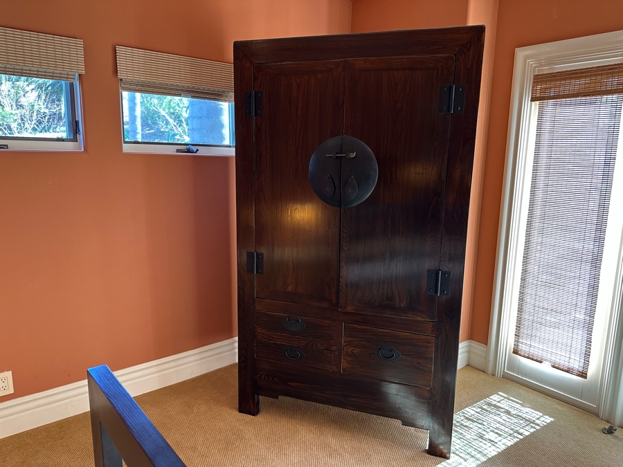 Wooden Chinoiserie Armoire Cabinet 43W X 24D X 78.5H [Photo 3]