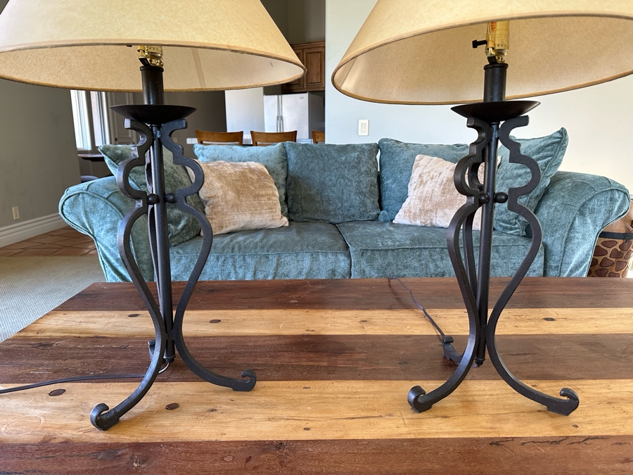 Pair Of Metal Table Lamps 32H [Photo 2]
