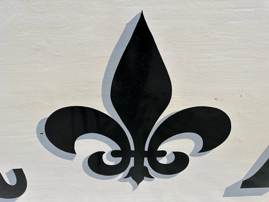 Huge Hand-Painted 4-Panel Wooden Storefront Sign 'Vintage Decor Antiques' With Fleur-de-lis Each Panel Measures [Photo 7]