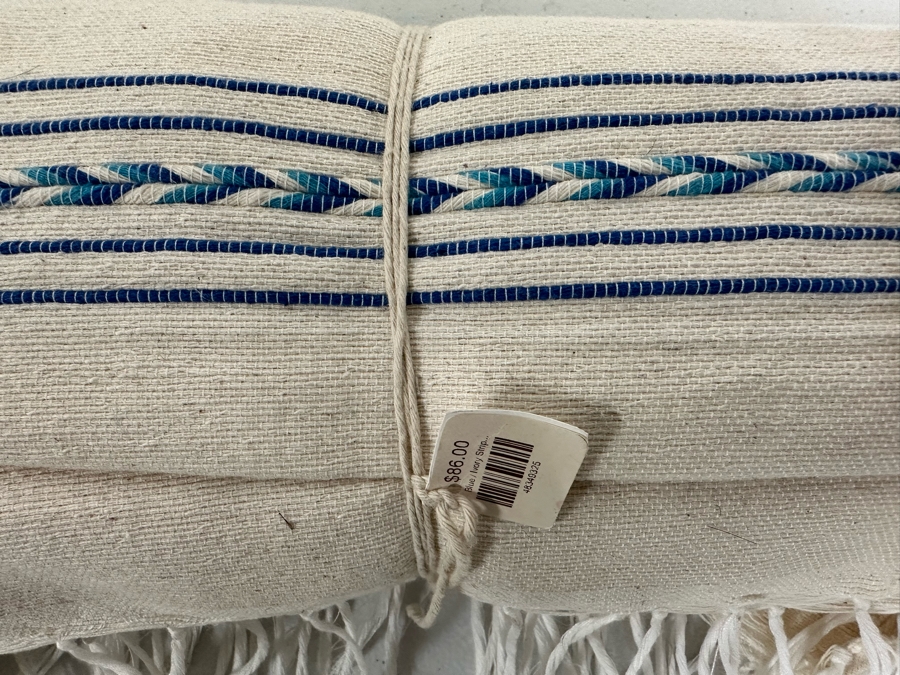 Blue / Ivory Striped Beach Blanket Retails $86 [Photo 4]