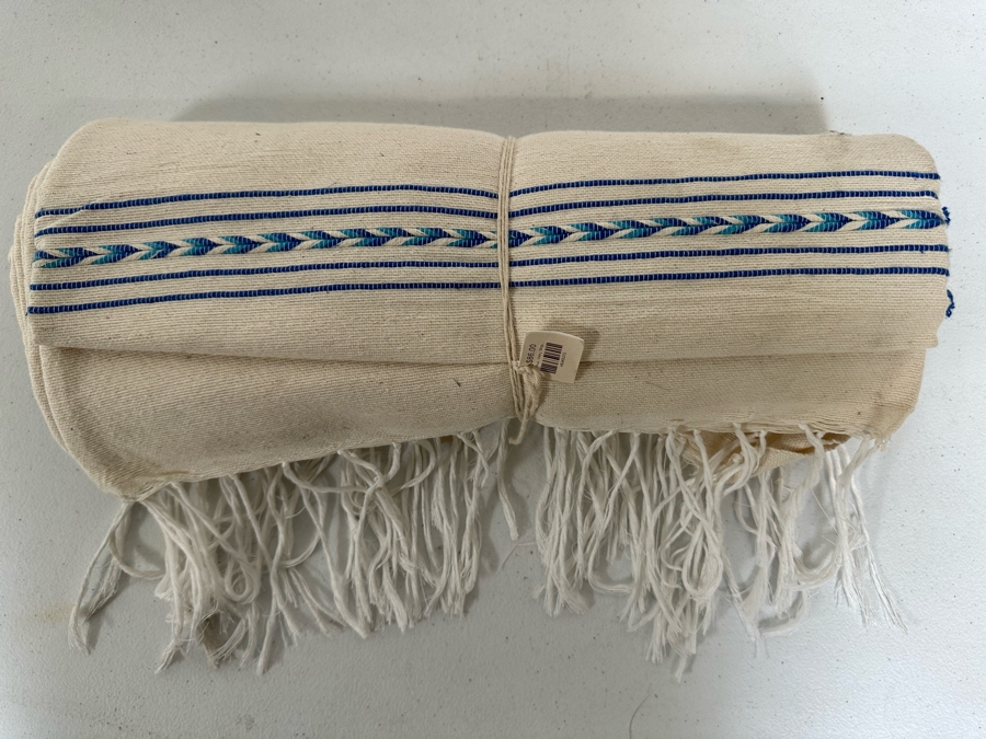 Blue / Ivory Striped Beach Blanket Retails $86 [Photo 3]