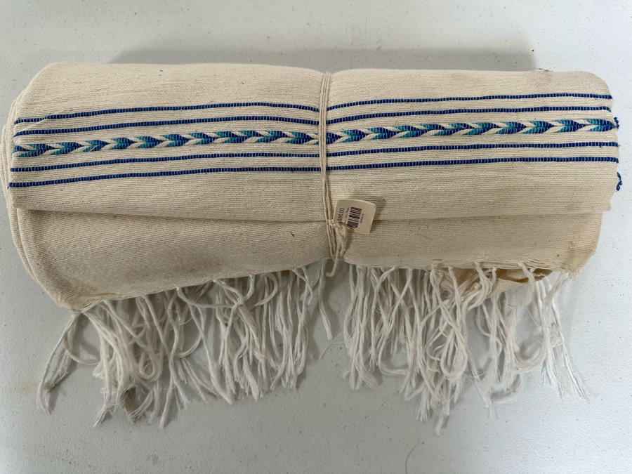 Blue / Ivory Striped Beach Blanket Retails $86 [Photo 2]