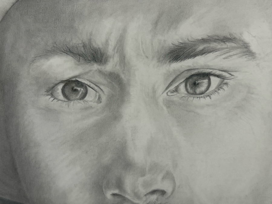 Original Pencil Drawing On Paper Of Cowboy Signed DB 20.5W X 28H Framed 26.5W X 33.5H [Photo 4]