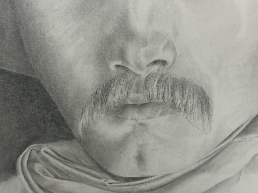 Original Pencil Drawing On Paper Of Cowboy Signed DB 20.5W X 28H Framed 26.5W X 33.5H [Photo 5]