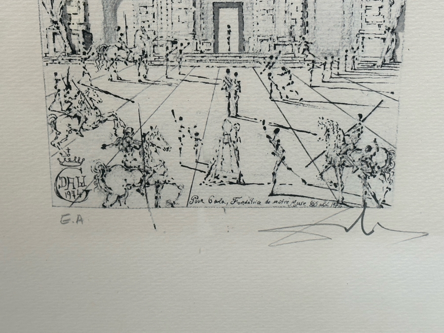 After Salvador Dali Lithograph Titled 'The Museum' From Collier Art Corporation Of Los Angeles 19 X 28 Framed 28 X 37 [Photo 4]