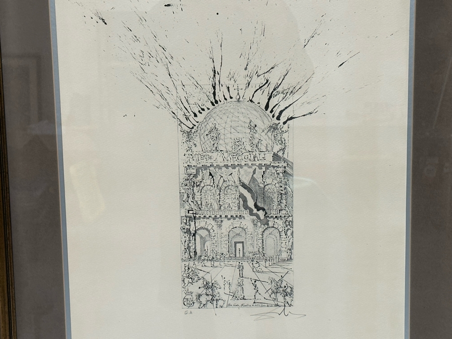 After Salvador Dali Lithograph Titled 'The Museum' From Collier Art Corporation Of Los Angeles 19 X 28 Framed 28 X 37 [Photo 3]