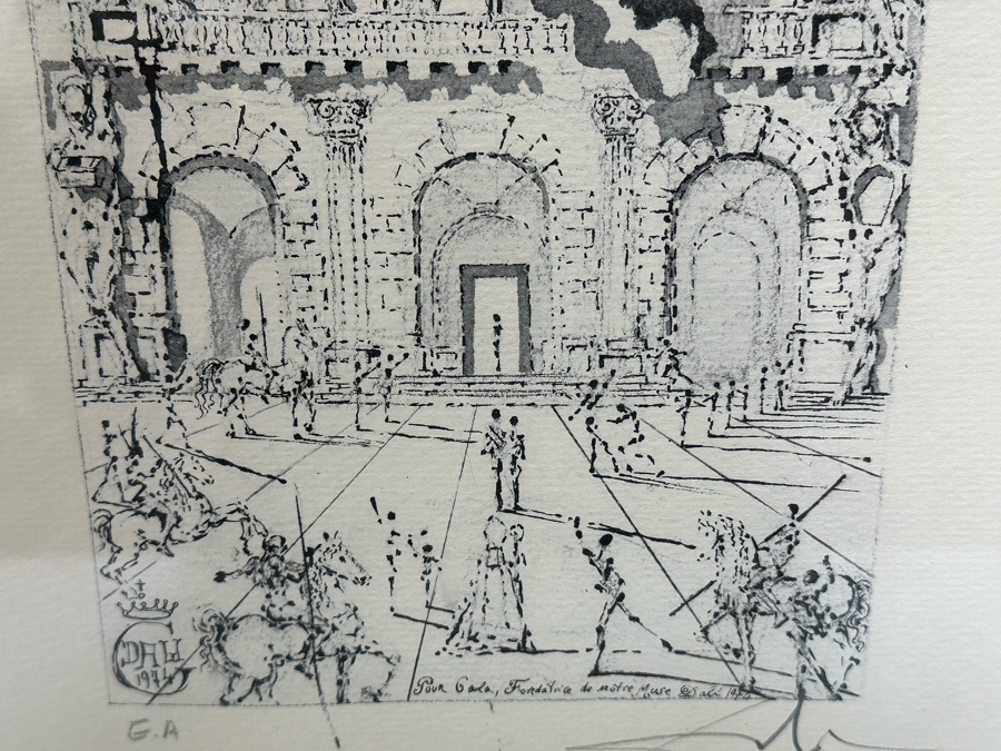 After Salvador Dali Lithograph Titled 'The Museum' From Collier Art Corporation Of Los Angeles 19 X 28 Framed 28 X 37 [Photo 8]