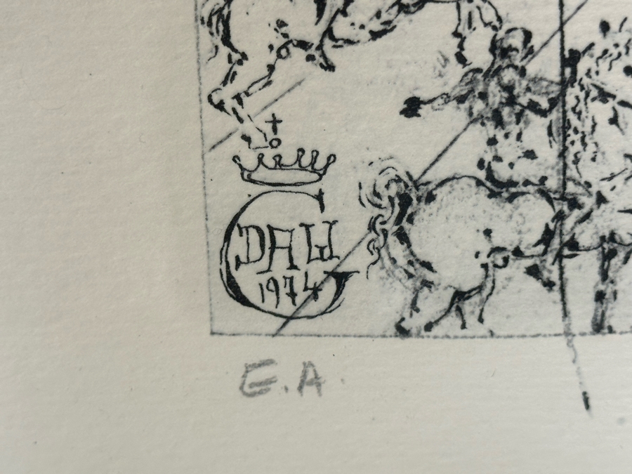 After Salvador Dali Lithograph Titled 'The Museum' From Collier Art Corporation Of Los Angeles 19 X 28 Framed 28 X 37 [Photo 5]