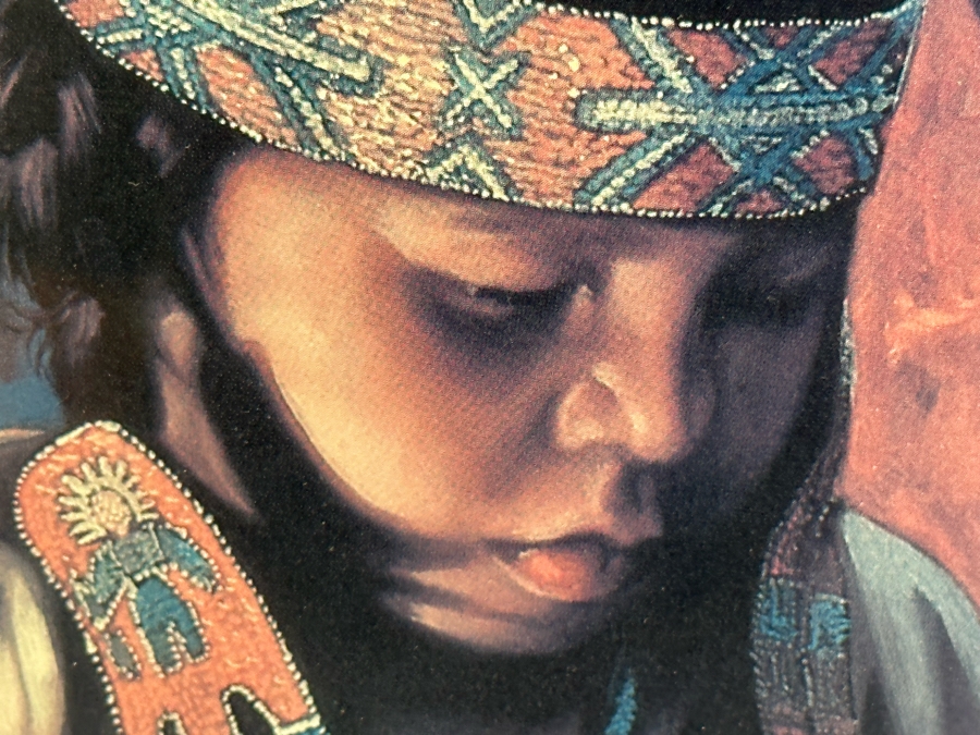 Limited Edition Hand Signed Print Of Native American Girl 11 X 15 Framed 19 X 23 [Photo 4]