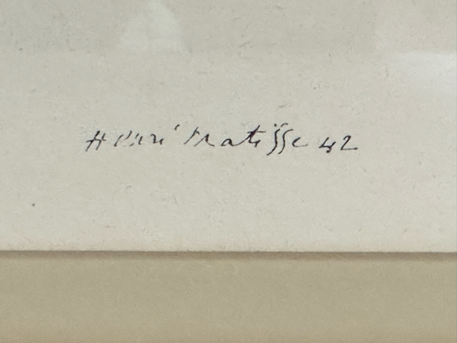 Henri Matisse 1942 Line Drawing Print Woman Reading A Letter 12.5W X 9.5H Framed 20W X 17H [Photo 4]