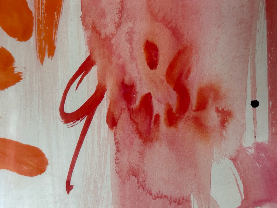 Hendrik Grise (1914-1982, Los Angeles) Original Abstract Modernist Nude Painting On Paper Signed Grise 15.5W X 27H Framed 27W X 38H (Crack In Glass Lower Right) [Photo 8]