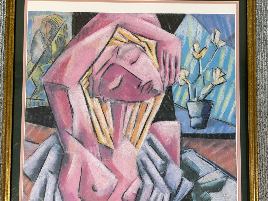 Hand Signed Limited Edition Print By Graham Borough Titled 'Nude In Studio' 22 X 32 Framed 27 X 42 [Photo 3]