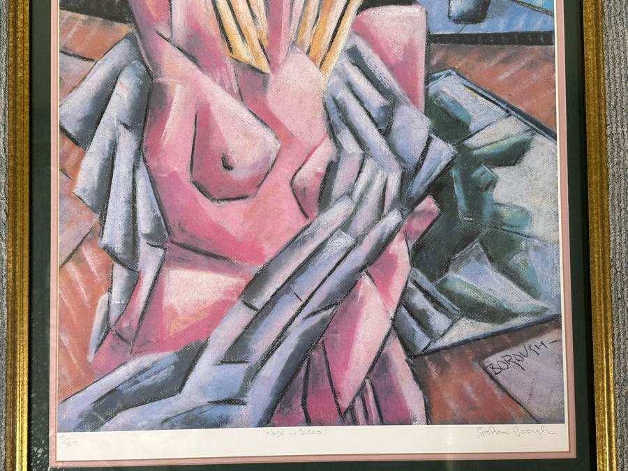 Hand Signed Limited Edition Print By Graham Borough Titled 'Nude In Studio' 22 X 32 Framed 27 X 42 [Photo 4]