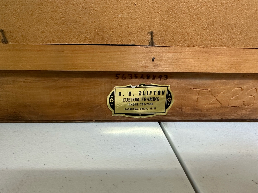 Stunning Original Oil Painting On Board Dock Harbor Scene In Antique Gilt Frame Signed Giori 45 X 23 Framed 51 X 29 [Photo 18]