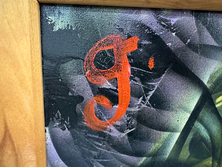 Large Original Abstract Cubism Painting On Canvas Signed G. Aug. 97 Defiesse 36 X 48 Framed 44 X 55 [Photo 5]