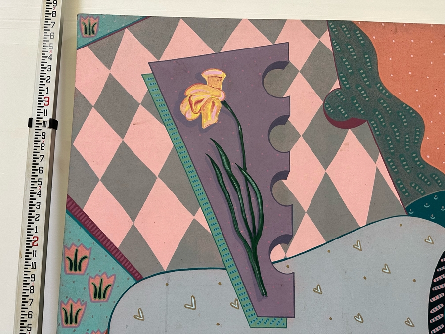 Large Original Abstract Painting On Canvas Signed But Signature Illegible  [Photo 9]