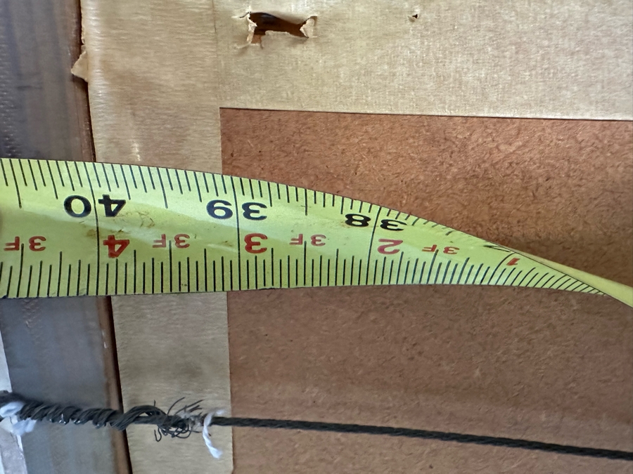 Original Mid-Century Abstract Bridge Cityscape With Boats On Water Signed Gene Sterling ( Laguna Beach Artist / Actor) 40 X 16 Framed 46 X 21 [Photo 10]