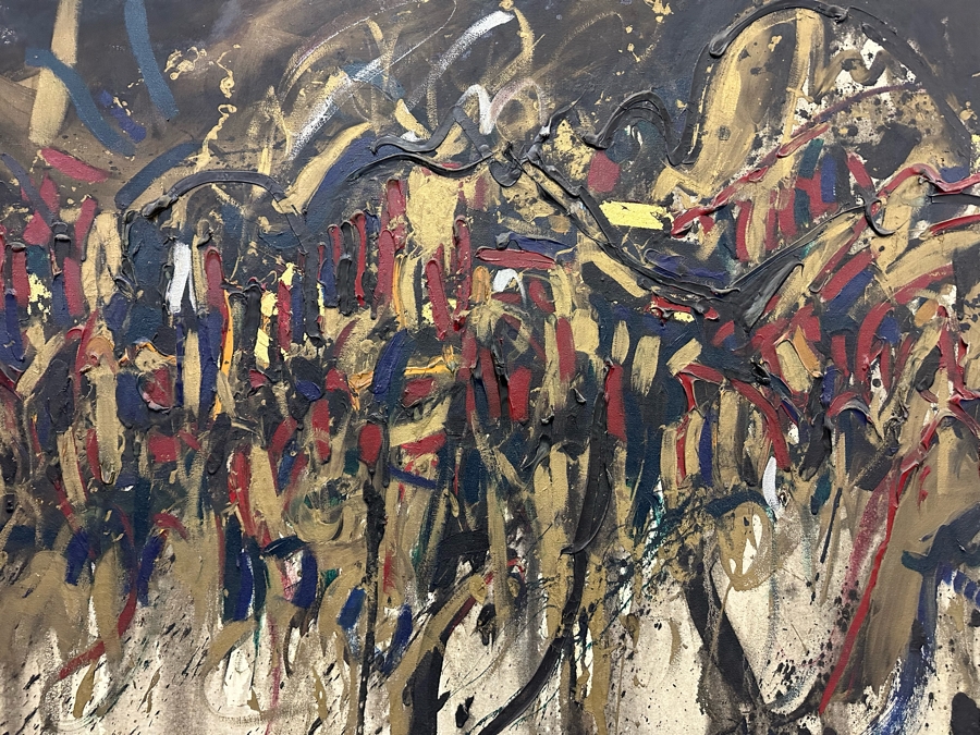 Christine E. Alfery Large Original Abstract Expressionist Painting On Canvas 80W X 50H [Photo 5]