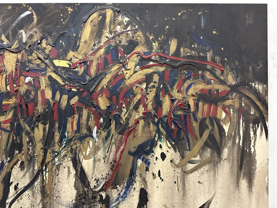 Christine E. Alfery Large Original Abstract Expressionist Painting On Canvas 80W X 50H [Photo 9]