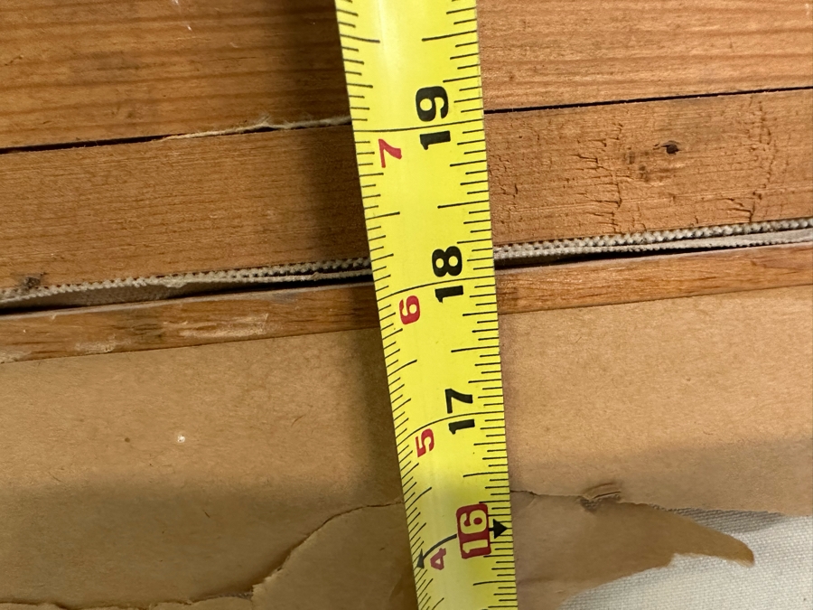 Original Abstract Mid-Century Impasto Painting On Canvas Of Cityscape River Scene 1970 Signature Illegible 24 X 18 Framed 32.5 X 26.5 [Photo 18]