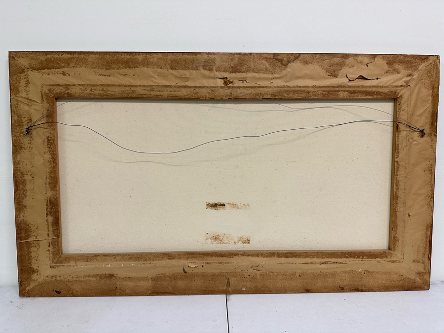 Original Mid-Century Breaking Ocean Wave Painting Signed V. Bong Bang 48W X 24H Framed 56 X 32 [Photo 10]