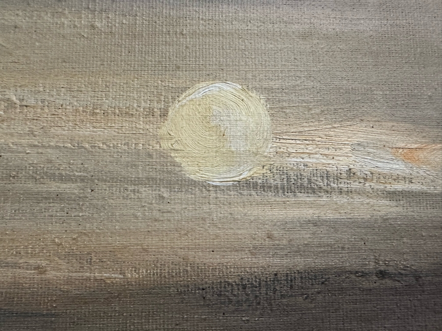 Original Mid-Century Breaking Ocean Wave Painting Signed V. Bong Bang 48W X 24H Framed 56 X 32 [Photo 9]