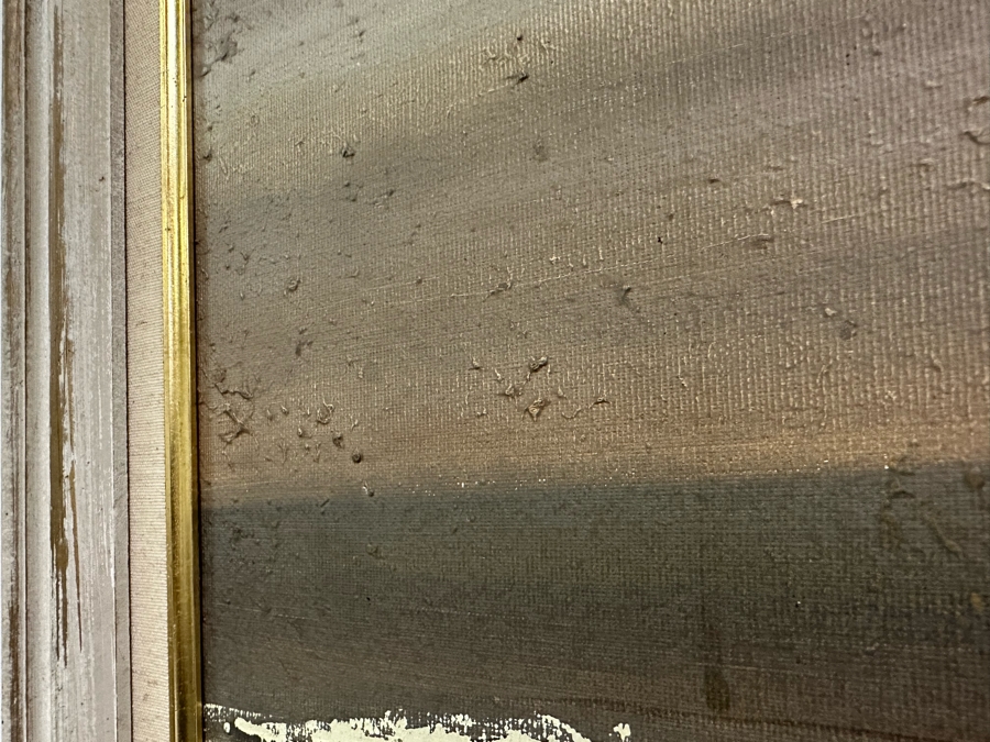 Original Mid-Century Breaking Ocean Wave Painting Signed V. Bong Bang 48W X 24H Framed 56 X 32 [Photo 8]