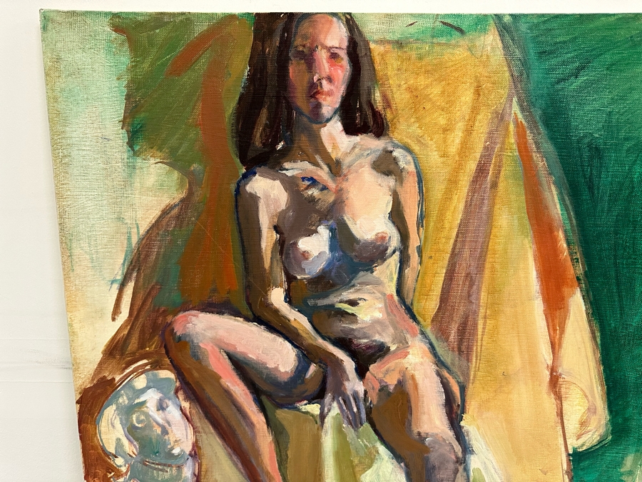 Unsigned Original Nude Painting On Board 24 X 30 [Photo 4]