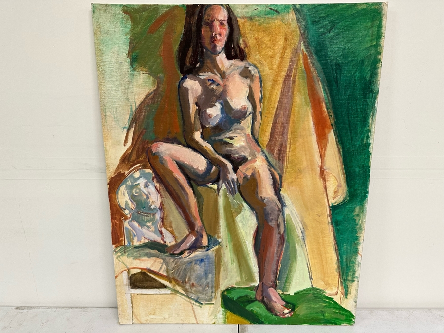 Unsigned Original Nude Painting On Board 24 X 30 [Photo 2]