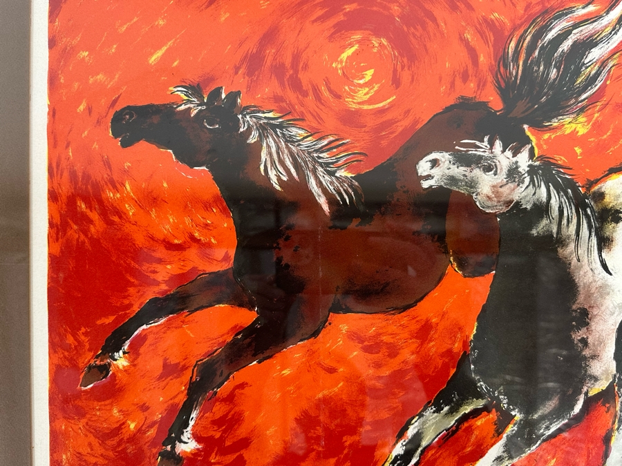 Hand Signed Lithograph By Varant Titled 'Horse Run' 22 X 16 Framed 27 X 22 [Photo 7]