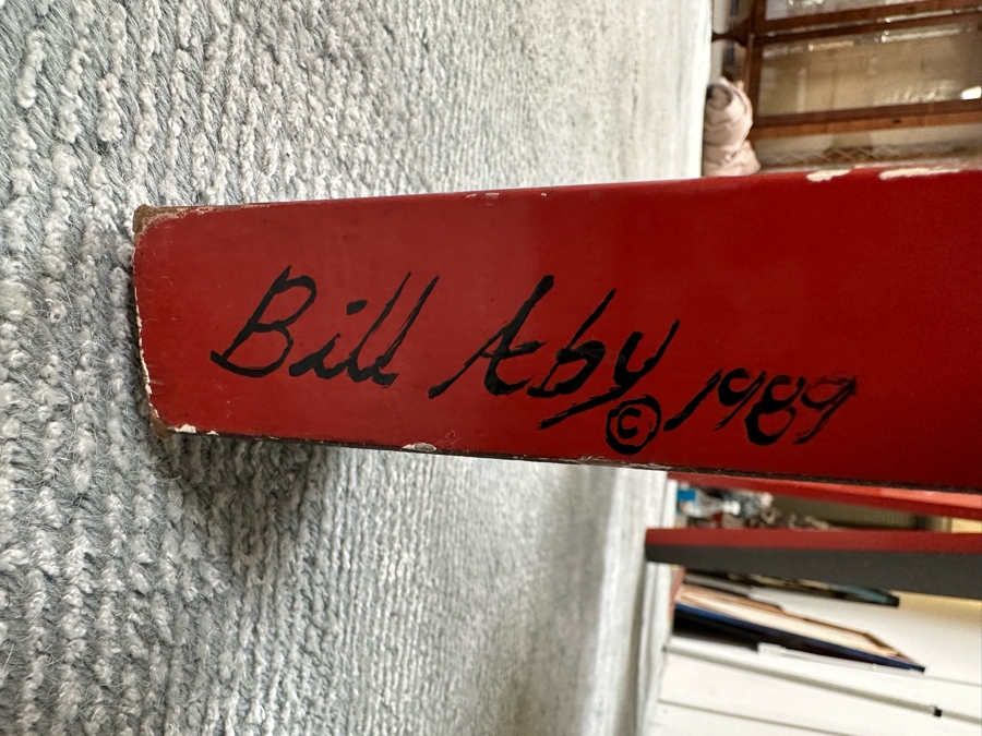 Bill Aby 1989 Original Unique Eighties Era Hand-Painted Room Divider Screen Signed Each Panel Is 28W X 80H [Photo 2]