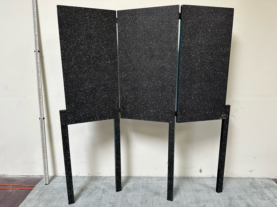 Original 1986 Unique Eighties Era Hand-Painted Room Divider Screen Signed And Titled 'Cosmic Particles' Will(ie) Sally? Each Panel Is 24W X 80H [Photo 6]