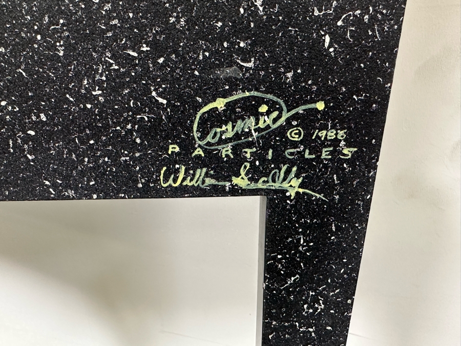 Original 1986 Unique Eighties Era Hand-Painted Room Divider Screen Signed And Titled 'Cosmic Particles' Will(ie) Sally? Each Panel Is 24W X 80H [Photo 7]