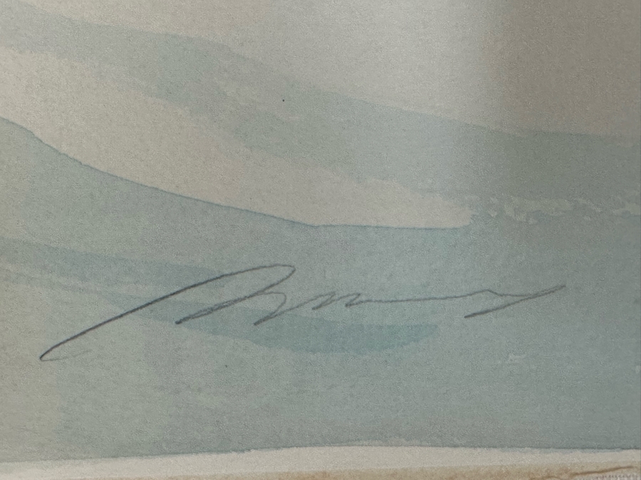 Robert White Original Watercolor Painting On Paper 1987 Titled 'Waterfall And Creek' DeVorzon Gallery 30 X 22 Framed 38 X 31 [Photo 8]