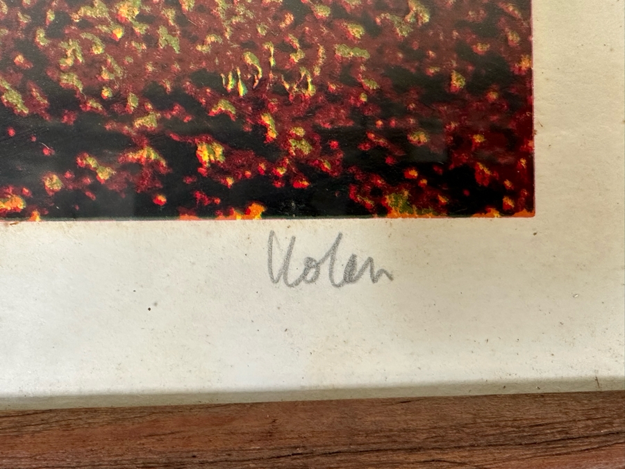 Sir Sidney Robert Nolan (1917-1992, Australian) Hand Signed Limited Edition Surrealism Print Titled 'Landscape - Miner With Dog' Signed 1 Of 70 30W X 30H Framed 33.5W X 33.5H [Photo 3]