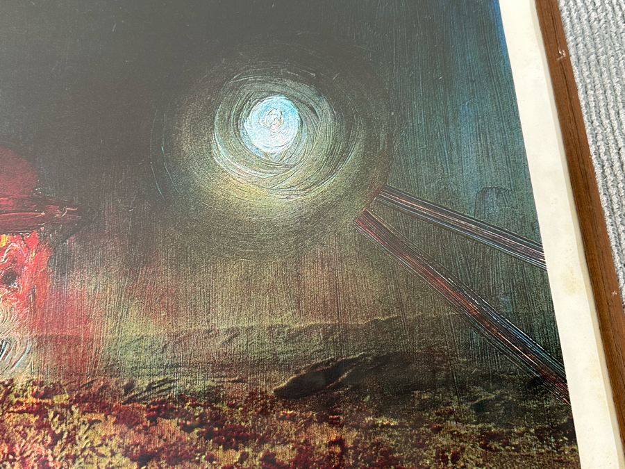 Sir Sidney Robert Nolan (1917-1992, Australian) Hand Signed Limited Edition Surrealism Print Titled 'Landscape - Miner With Dog' Signed 1 Of 70 30W X 30H Framed 33.5W X 33.5H [Photo 7]