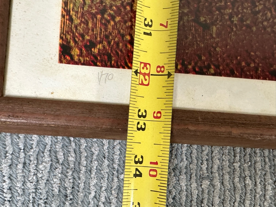 Sir Sidney Robert Nolan (1917-1992, Australian) Hand Signed Limited Edition Surrealism Print Titled 'Landscape - Miner With Dog' Signed 1 Of 70 30W X 30H Framed 33.5W X 33.5H [Photo 13]