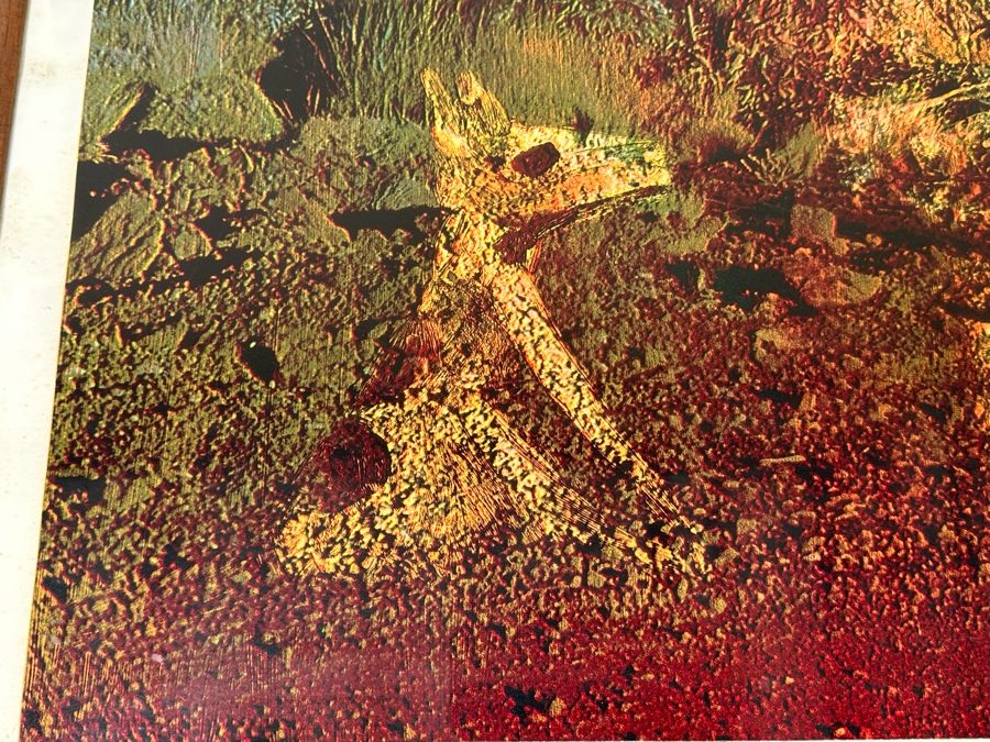 Sir Sidney Robert Nolan (1917-1992, Australian) Hand Signed Limited Edition Surrealism Print Titled 'Landscape - Miner With Dog' Signed 1 Of 70 30W X 30H Framed 33.5W X 33.5H [Photo 8]