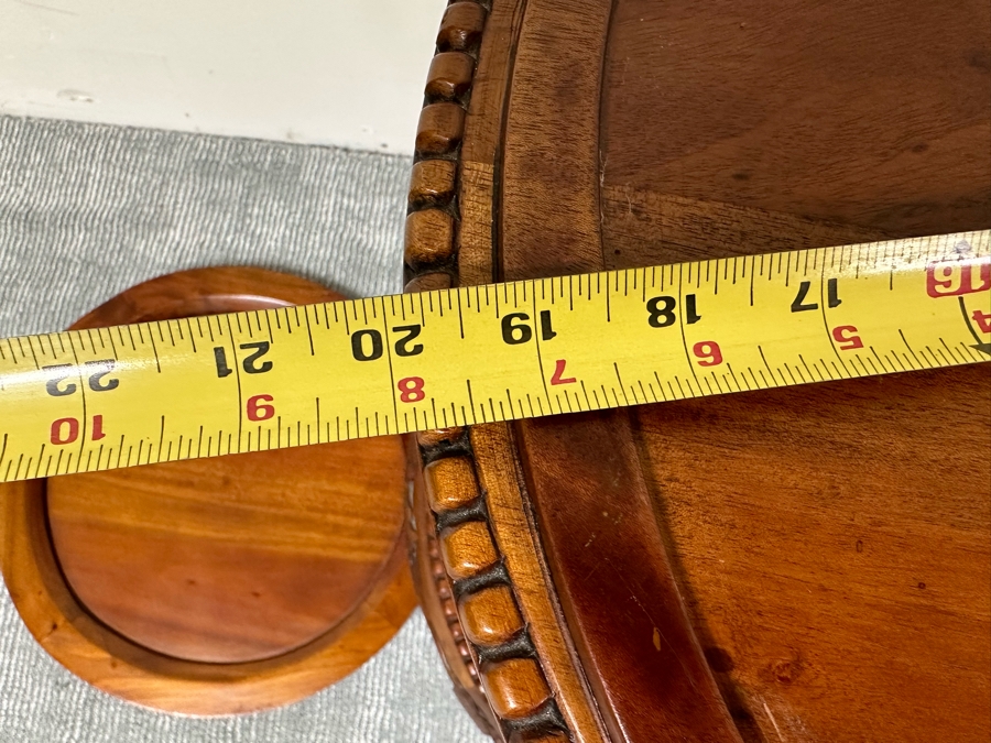 Wooden Round Curio Cabinet Table With Removal Top Tray 20W X 29.5H [Photo 8]