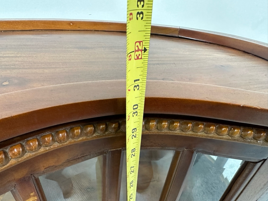 Wooden Kidney Shaped Curio Cabinet Table With Removal Top Tray 28W X 17D X 29.5H [Photo 12]