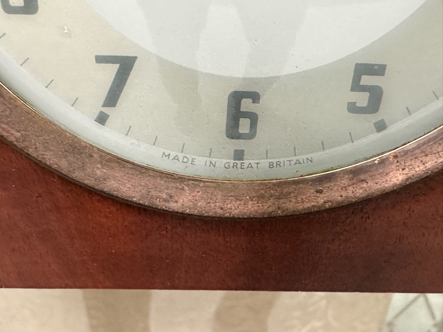 Unique Mid-Century Wooden Curio Cabinet With Built-In Smiths 30 Hour Clock Made In Great Britain 41W X 15D X 46H [Photo 7]