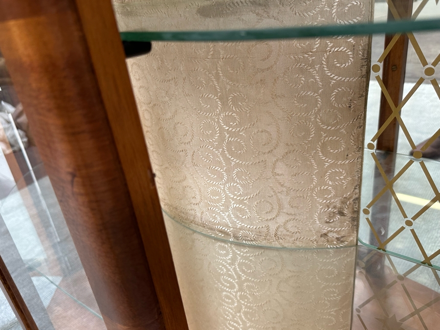 Unique Mid-Century Wooden Curio Cabinet With Built-In Smiths 30 Hour Clock Made In Great Britain 41W X 15D X 46H [Photo 14]