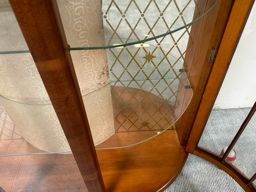 Unique Mid-Century Wooden Curio Cabinet With Built-In Smiths 30 Hour Clock Made In Great Britain 41W X 15D X 46H [Photo 13]