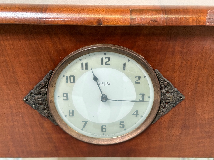 Unique Mid-Century Wooden Curio Cabinet With Built-In Smiths 30 Hour Clock Made In Great Britain 41W X 15D X 46H [Photo 5]