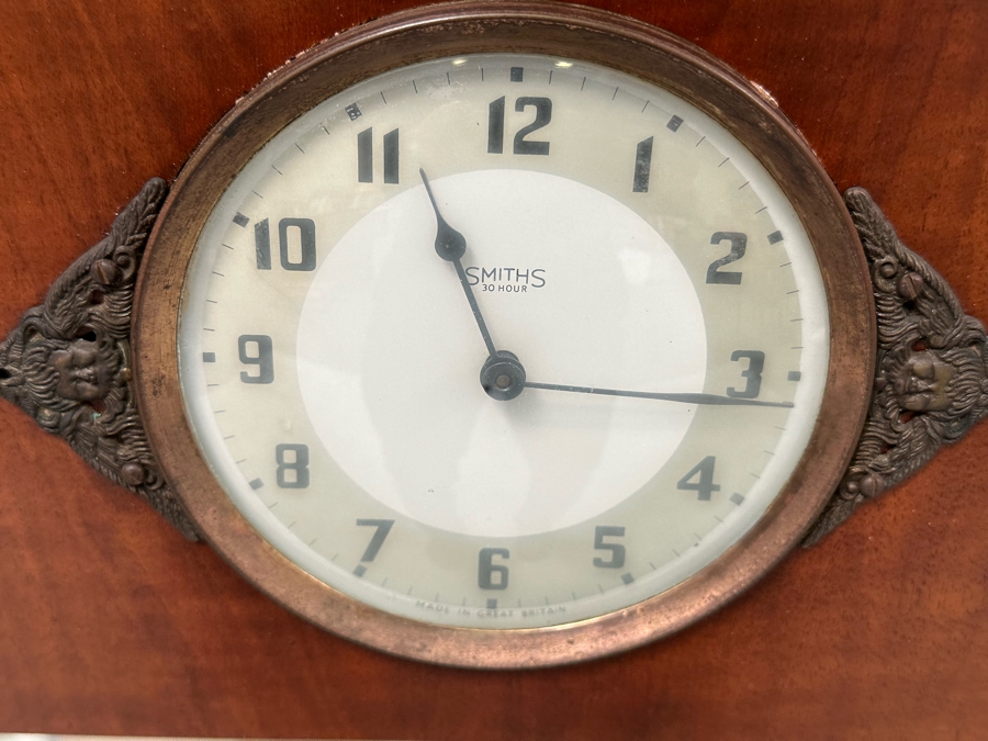 Unique Mid-Century Wooden Curio Cabinet With Built-In Smiths 30 Hour Clock Made In Great Britain 41W X 15D X 46H [Photo 6]
