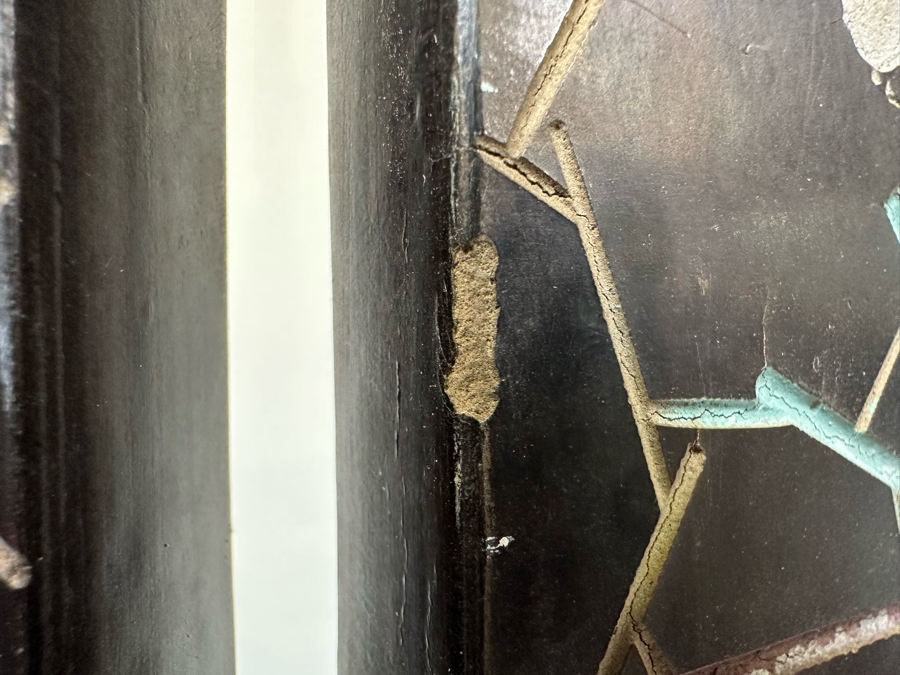 Vintage Chinese 4-Panel Carved Black Lacquer Spledid Four Double-Sided Screen Each Panel Is 16W X 72H [Photo 16]