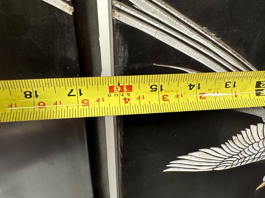 Vintage Chinese 4-Panel Carved Black Lacquer Spledid Four Double-Sided Screen Each Panel Is 16W X 72H [Photo 20]